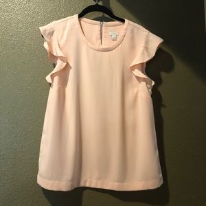 J.Crew ruffle sleeve top
